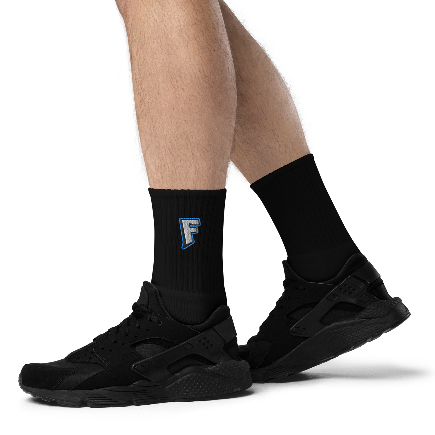 Fax Logo Embroidered socks (Black)