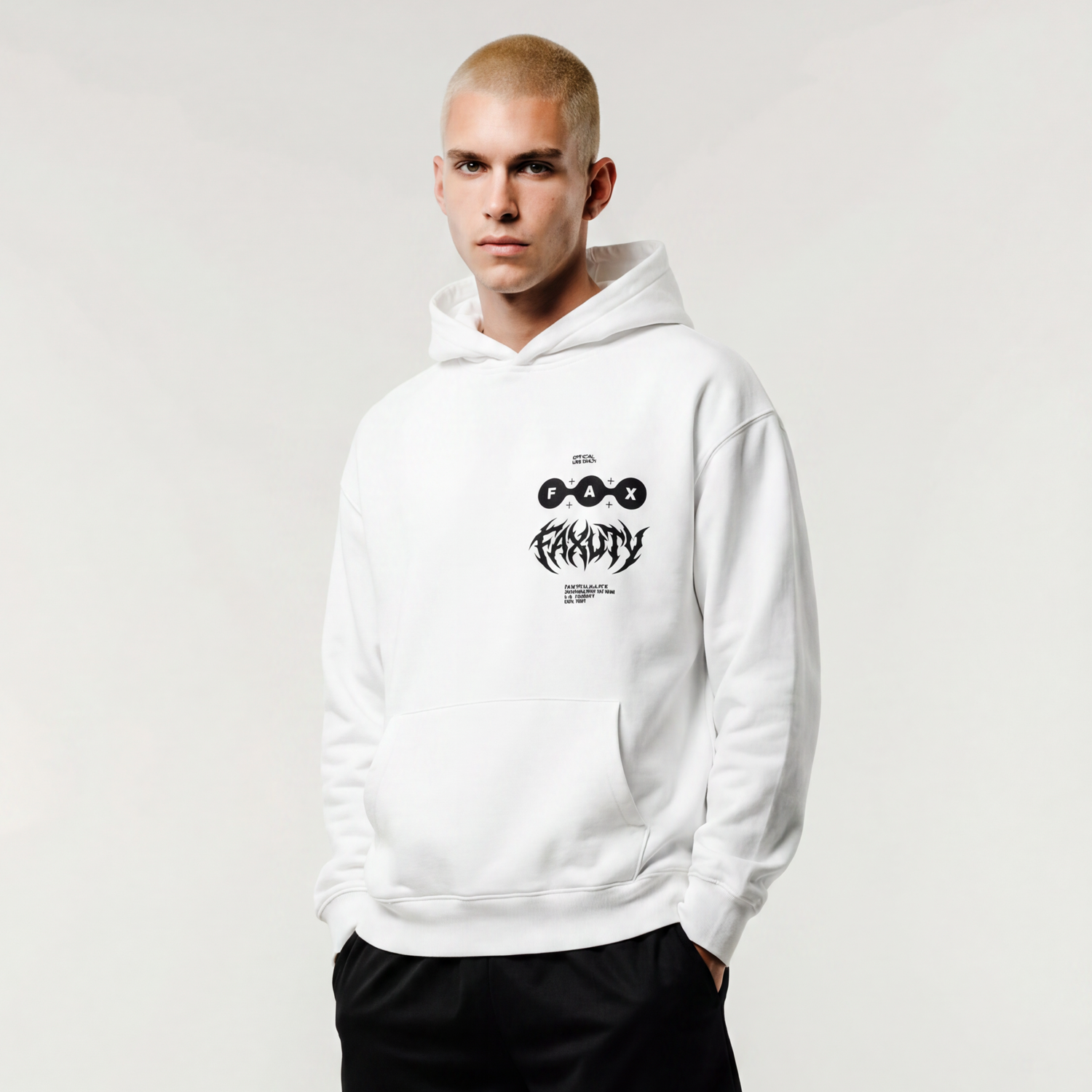 FAX NEVER FOLD HOODIE (WHITE)