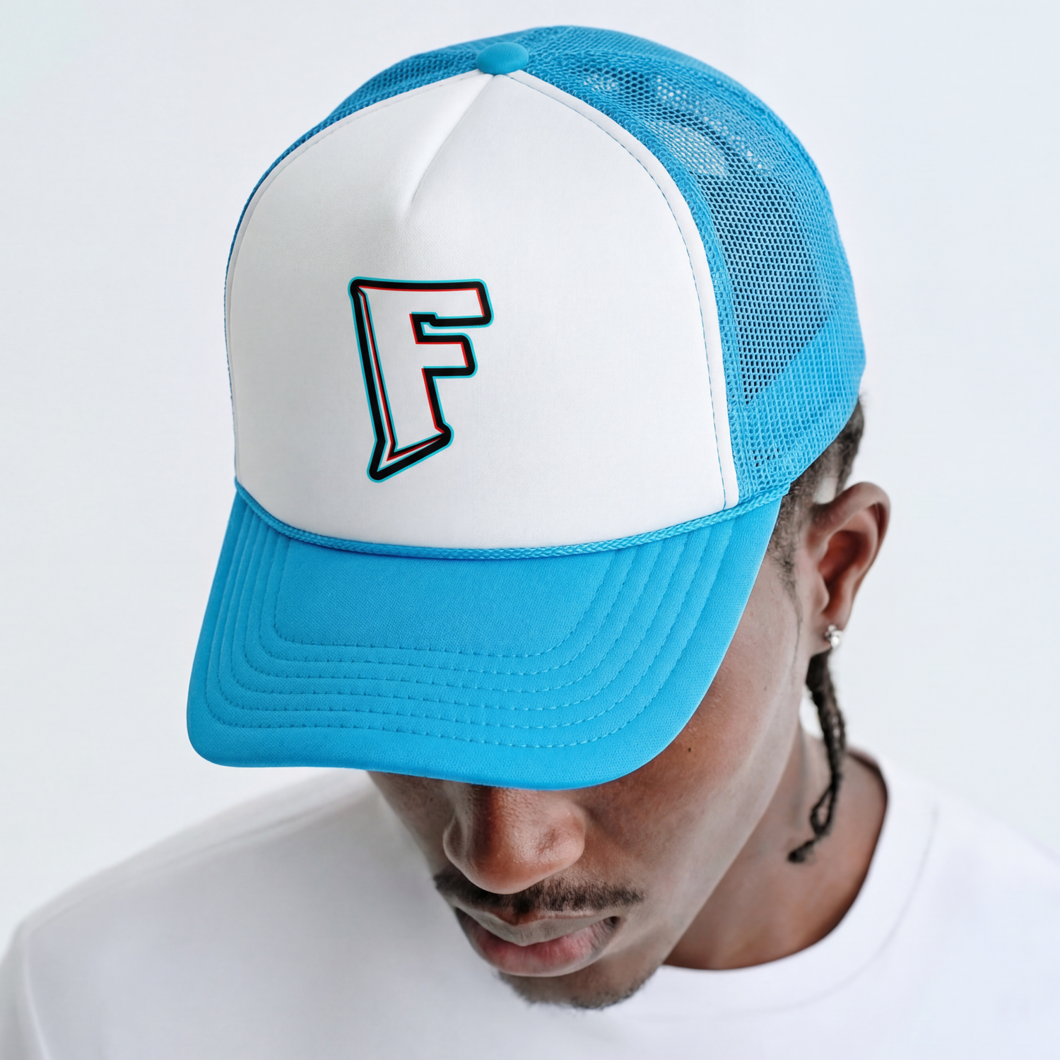 Fax Logo Foam trucker hat (Blue)