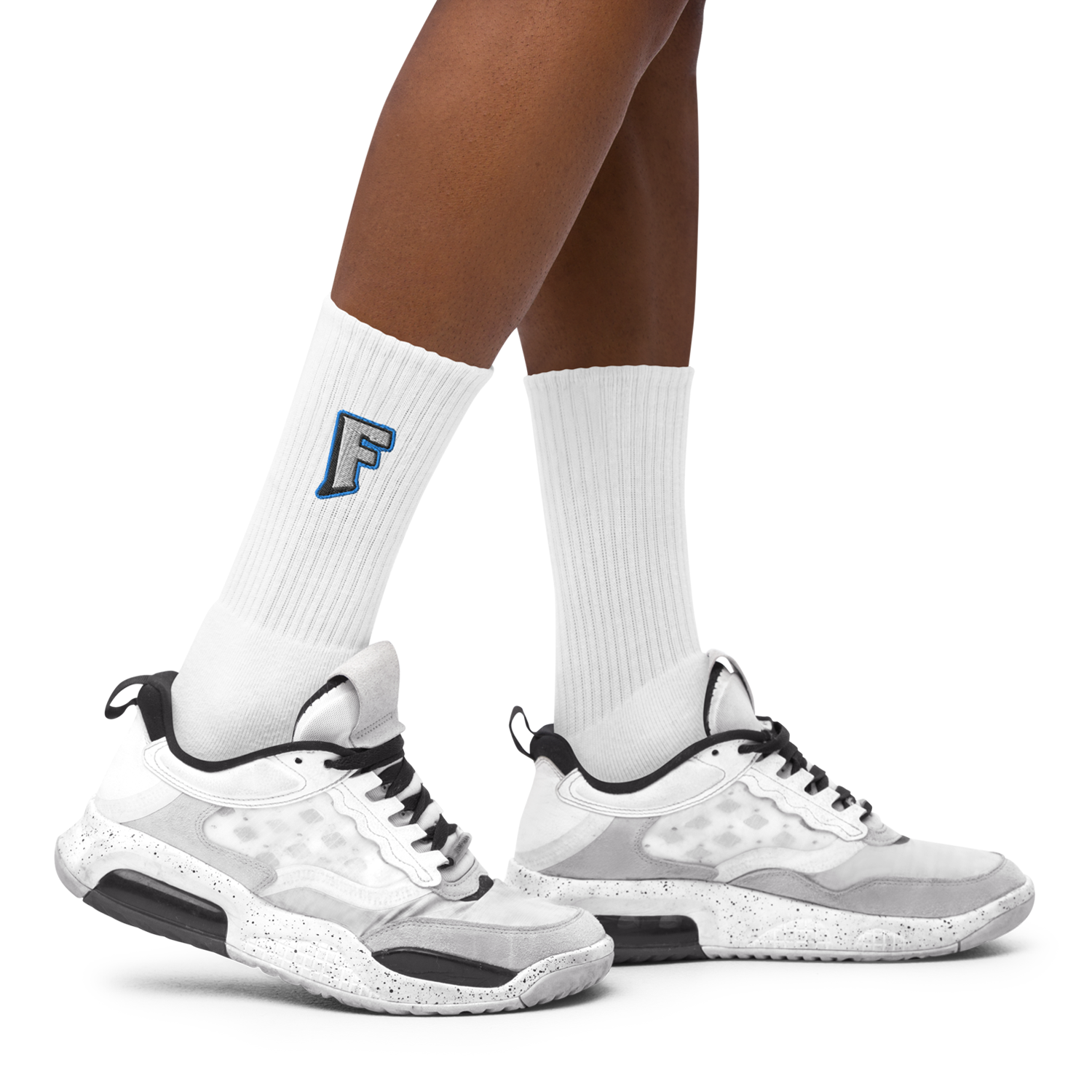 Fax Logo Embroidered socks (White)