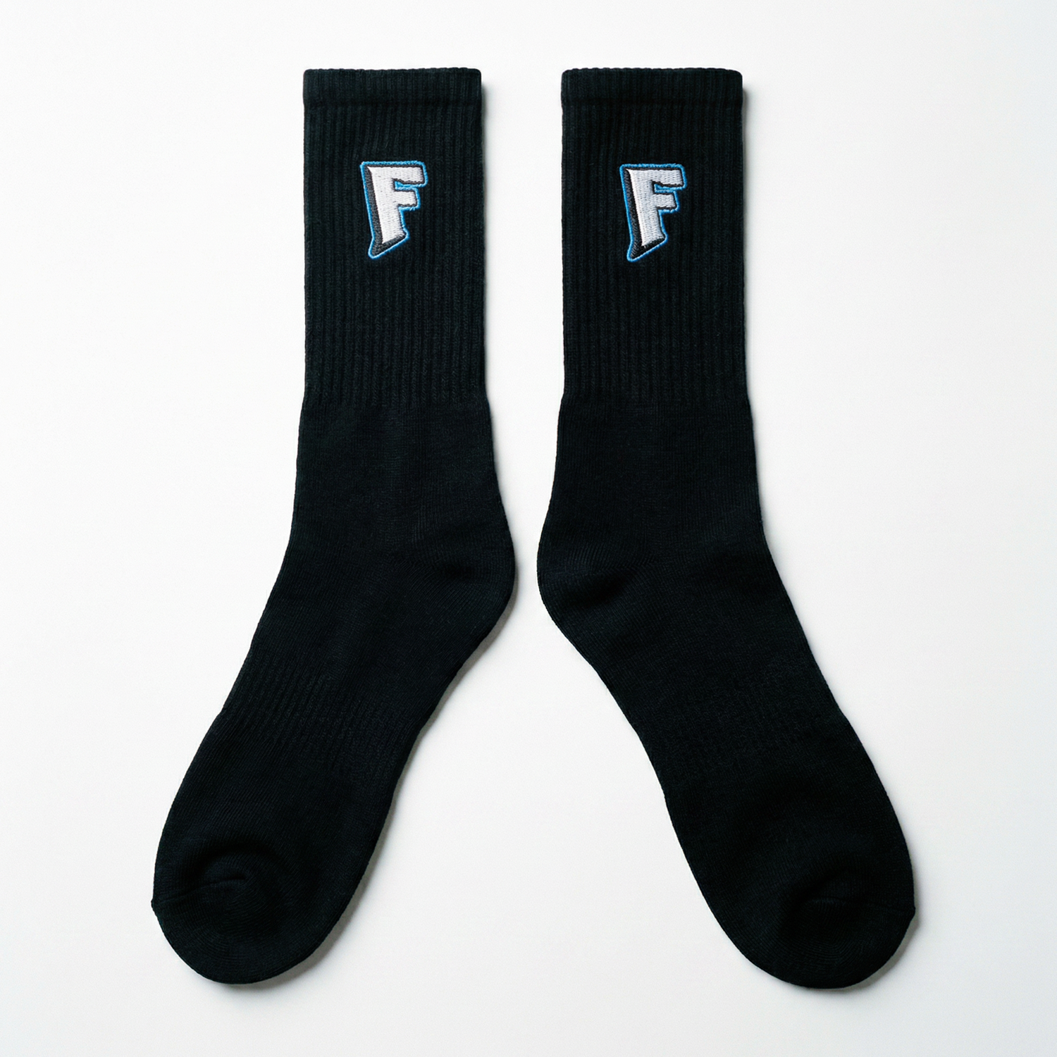 Fax Logo Embroidered socks (Black)