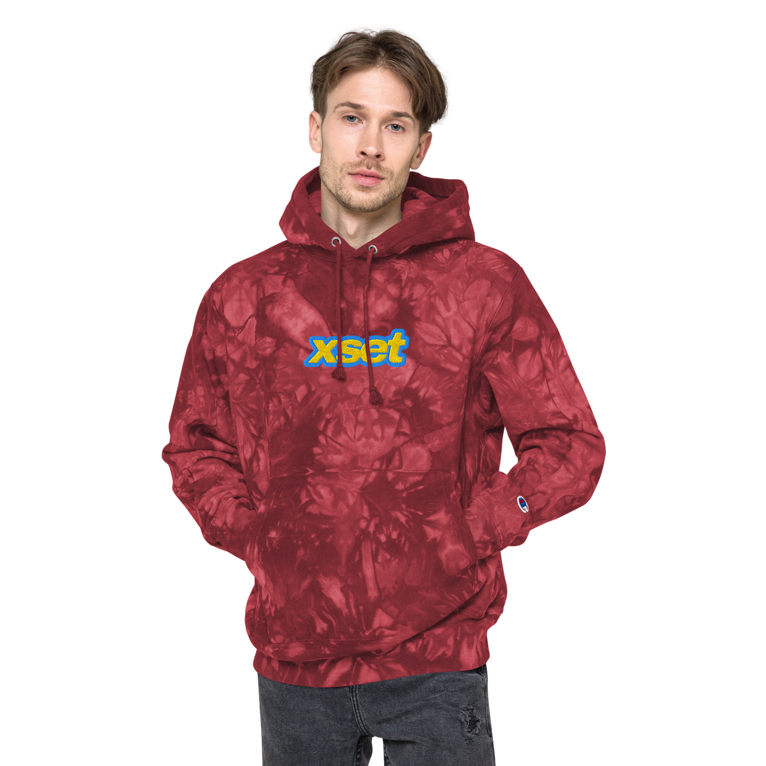 The Crimson Chaos Xset x Champion Embroidered hoodie