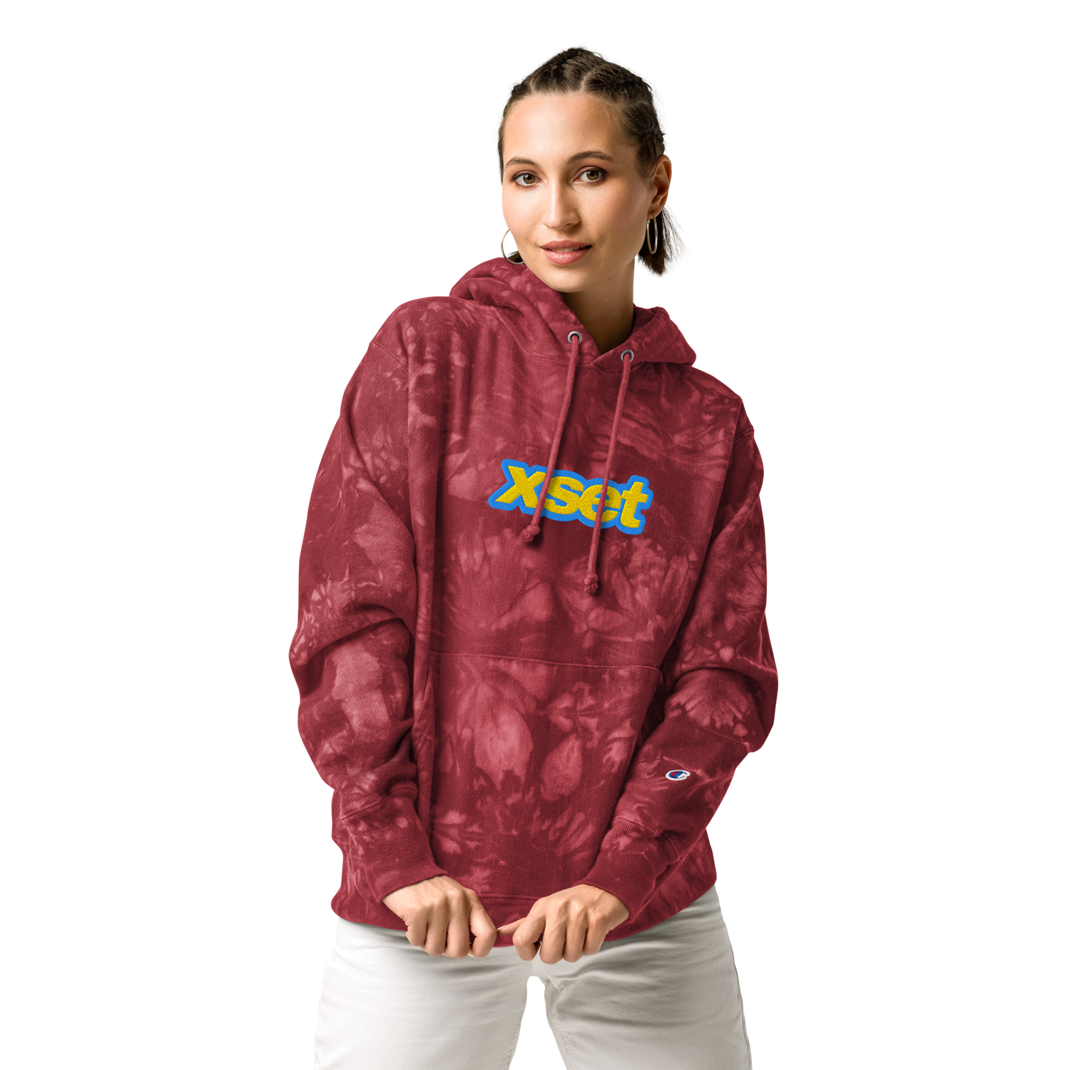 The Crimson Chaos Xset x Champion Embroidered hoodie