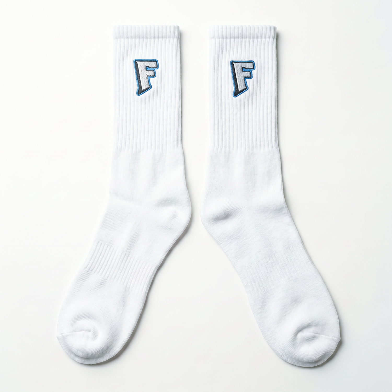 Fax Logo Embroidered socks (White)